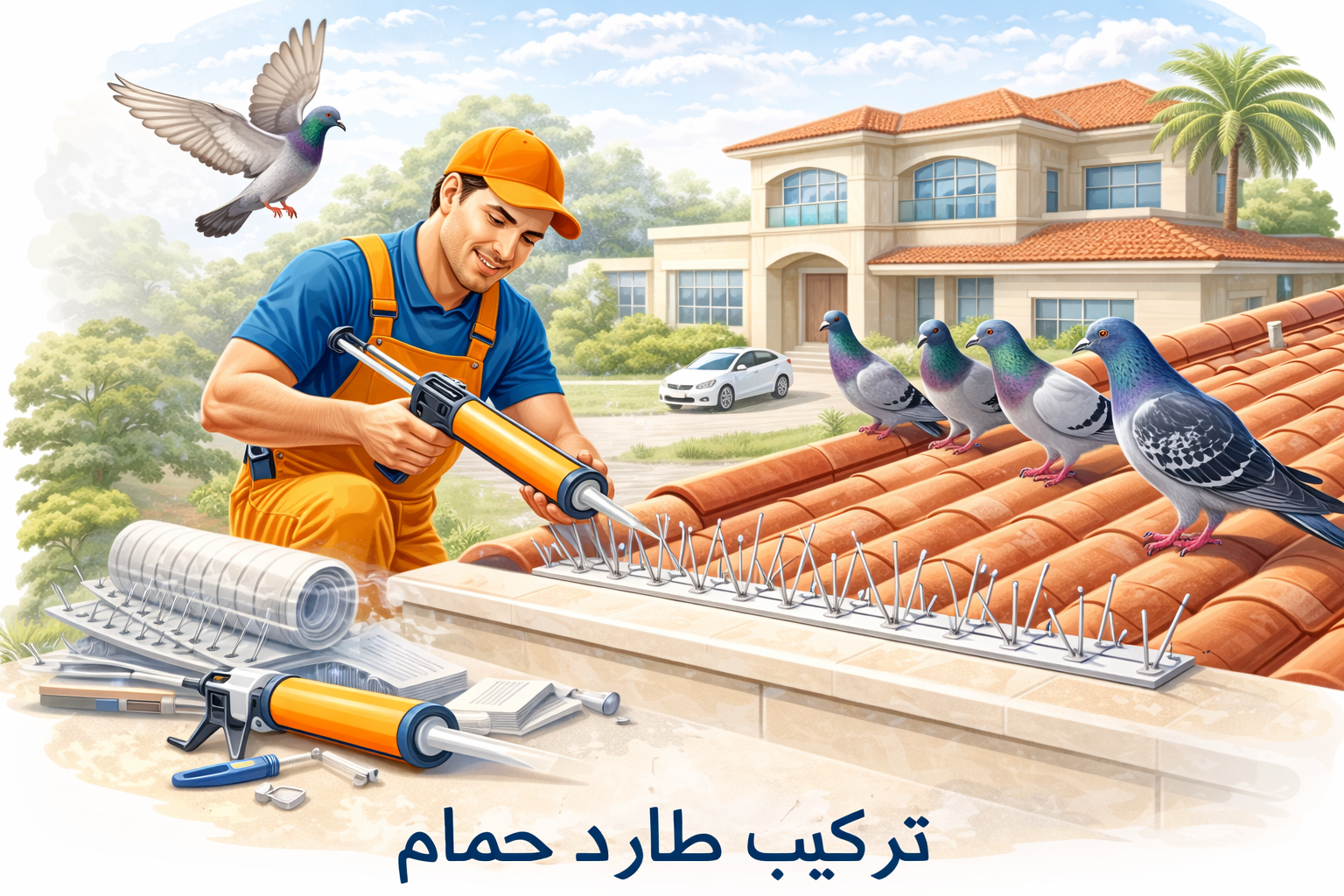 تركيب طارد الحمام باحترافية عالية